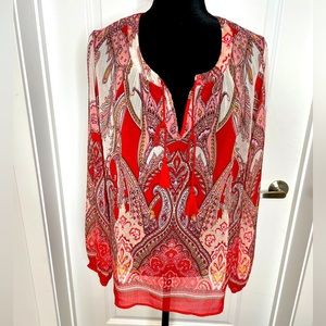 🆕🧣50% OFF🧣ROSE & OLIVE | “NWOT” Sheer Paisley Bohemian w/ Tassels -Size Large